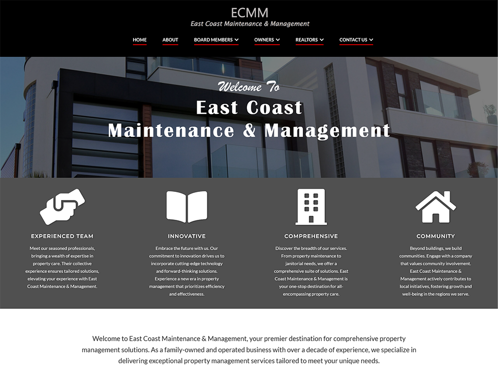 East Coast Maintenance and Management Example Site